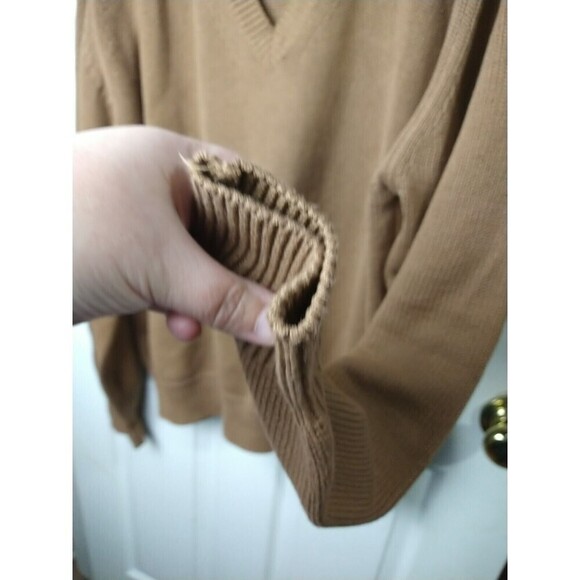 Lands End Men's Brown V Neck Long Sleeve Sweater. Size L - Picture 8 of 12